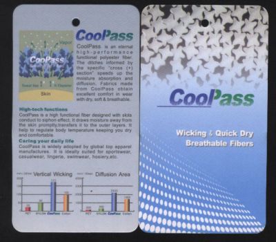 COOPASS--Jiangsu Hengli Chemical Fiber Co., Ltd., main function is to draw moisture and sweat from body 